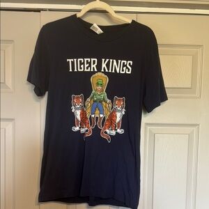 Blue Short Sleeve Tee with Graphic Design